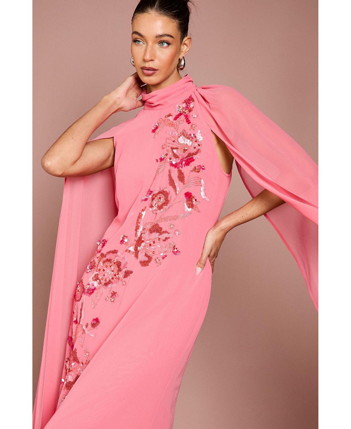 Coast Women's Floral Cape Maxi Dress view 4 — MAYCSS fashion products