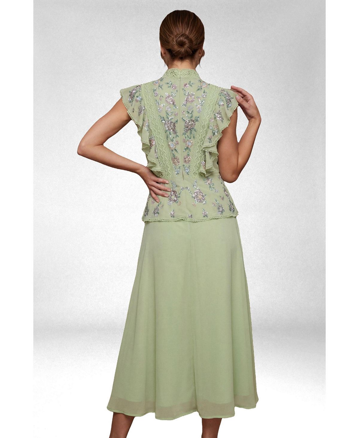 Coast Women's Embellished Frill Midi Dress view 3 — MAYCSS fashion products
