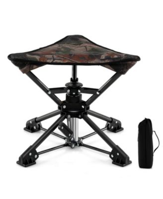 Folding Camping Stool 360degree(s) Swivel Hunting Chair with Anti-Sink Feet