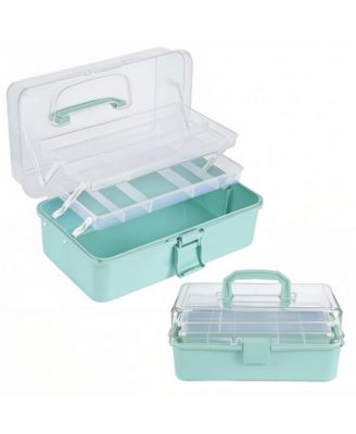 3 Tier Plastic Storage Box Portable Storage Case for Art Supplies and Sewing Tools