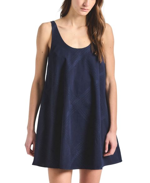 Женское платье Derek Lam 10 Crosby Emery Embroidered Twill Trapeze, цвет: Тёмно-синий