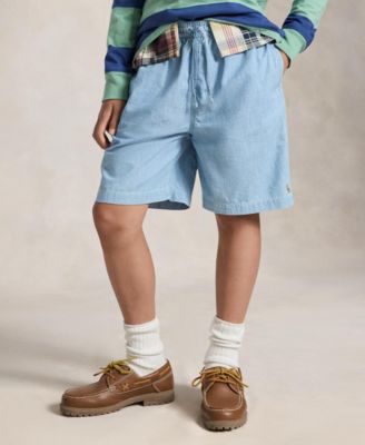 Boys' 8-20 Big-Fit Cotton Chambray Shorts