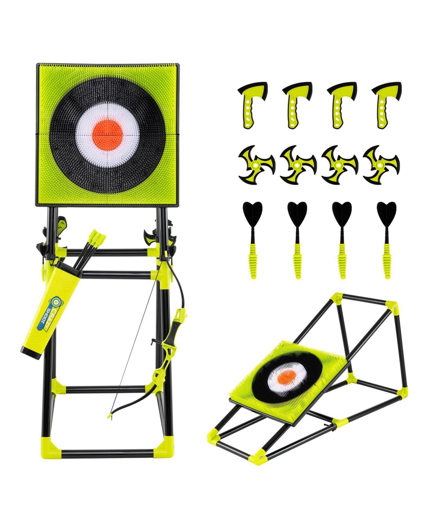 Детские игрушки SUGIFT 4-in-1 Indoor-Outdoor Kids Axe Throwing Game Set, 27.5" x 19.5" x 55", Ages 8+, цвет: Зелёный — фото 8
