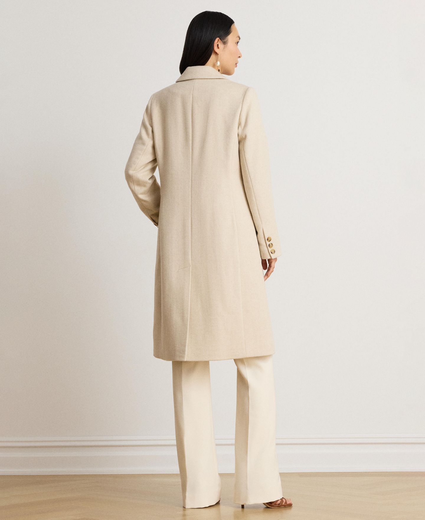 Женское пальто Lauren Ralph Lauren Wool Walker, цвет: Кремовый бежевый — фото 5