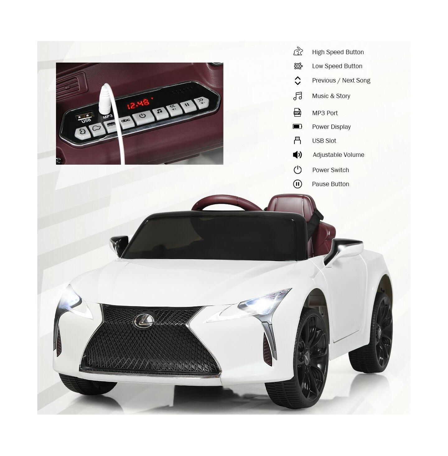 Детская игрушка Mecale Lexus LC500 Licensed Remote Control Electric Ride-On Car, 1-Seat, Ages 3+, цвет: Белый — фото 5