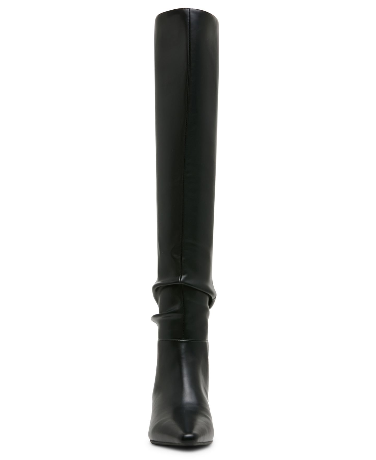 Женские ботинки Madden Girl Elite Block Heel Over The Knee Slouch Boots, Regular & Wide Calf, цвет: Чёрный гладкий — фото 6