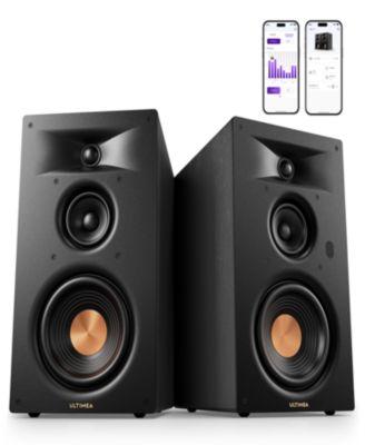 BS-3 3-Way Powered Bookshelf Speakers, 70W RMS with 5.25" Woofer, HDMI ARC, Bluetooth 6.0, Auracast, App Control, BassMX, Edge Horn Technology