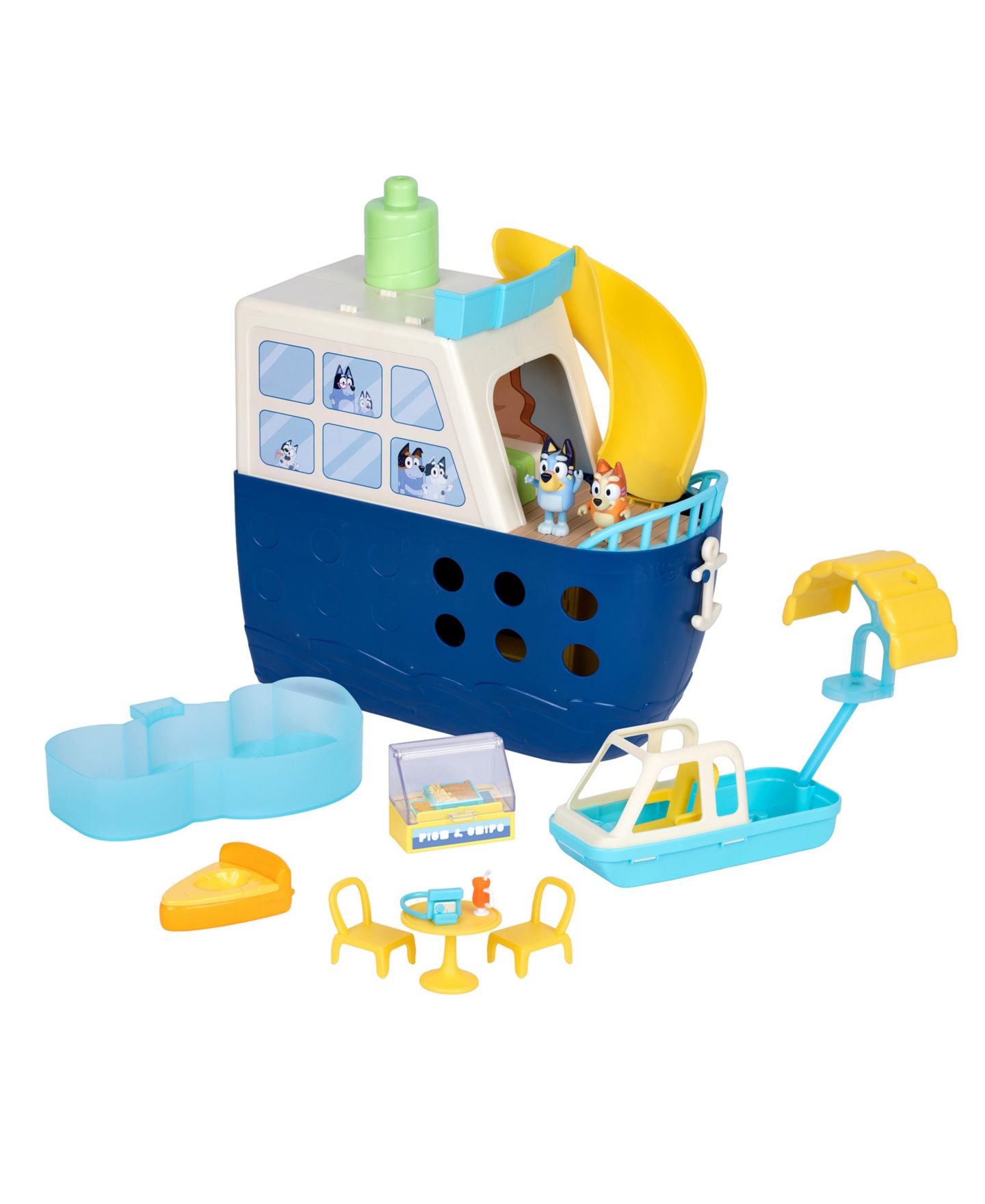Детский игровой набор Bluey Cruise Ship 6-Play-Area 13-Piece Playset, Ages 3+ — фото 2