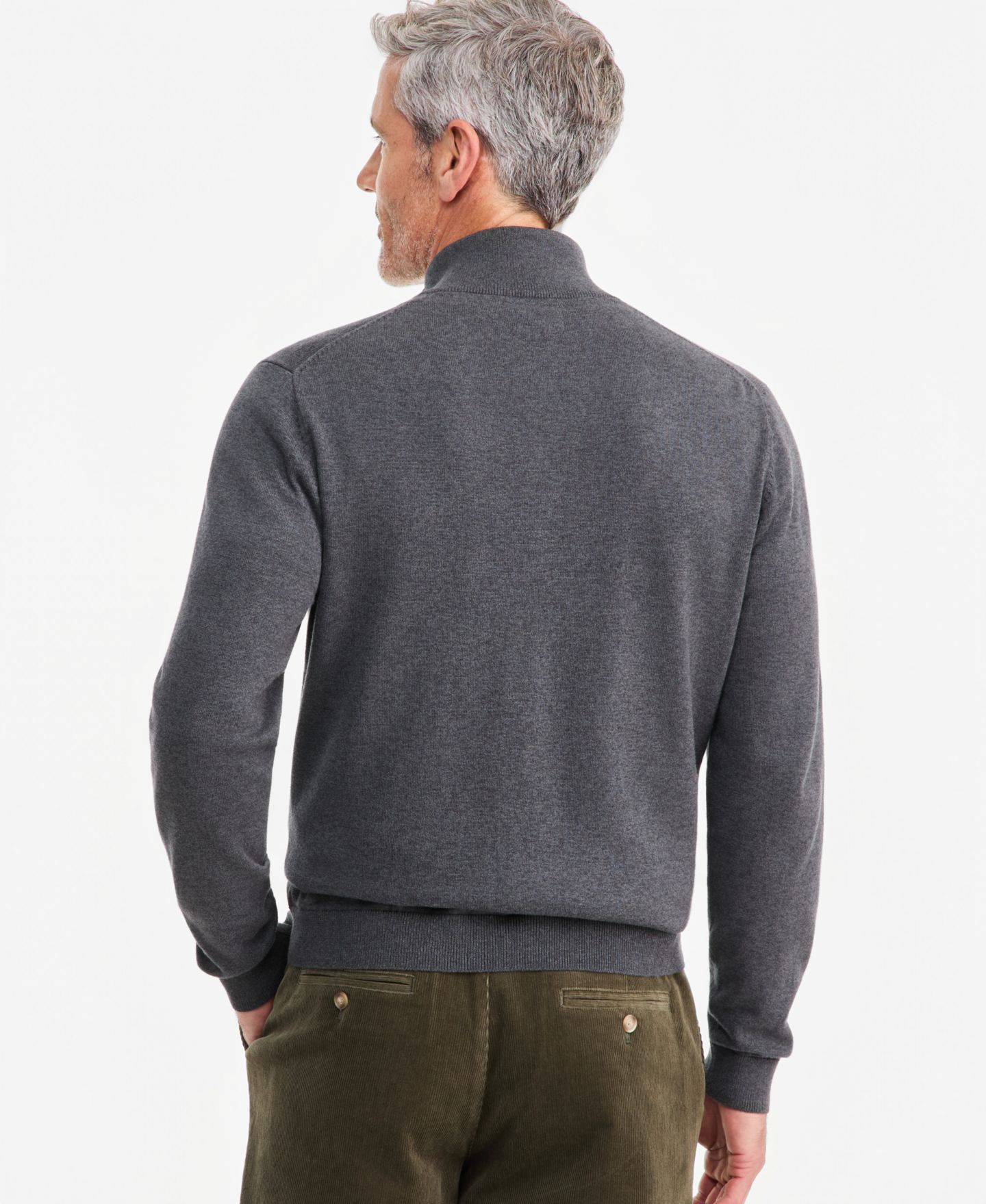 Мужской свитер Club Room Supima Cotton Full-Zip, цвет: Угольный — фото 4