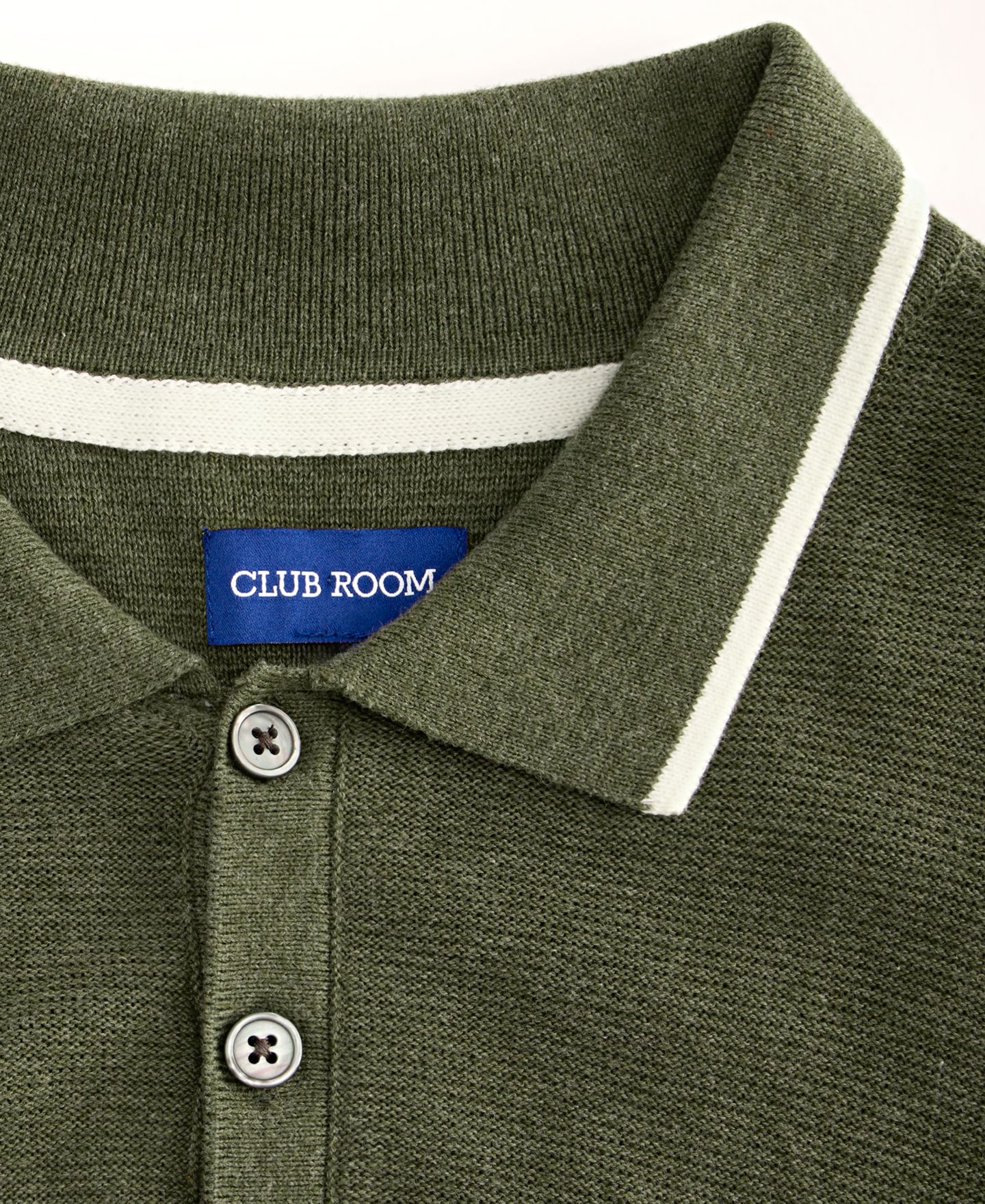 Мужской свитер Club Room Tipped Long-Sleeve Polo Sweater, цвет: Morning Dove Hthr — фото 8