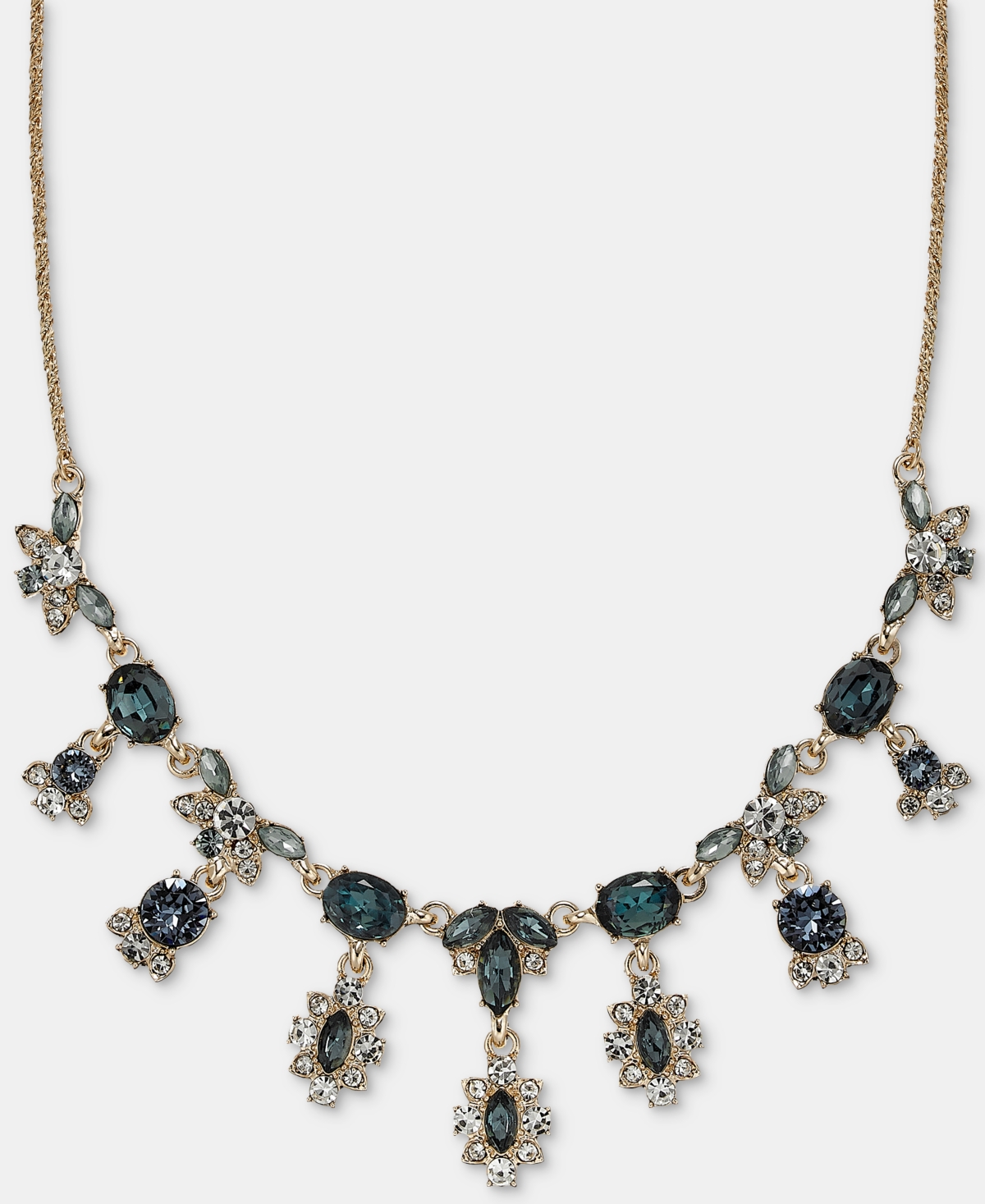 Marchesa Stone Shaky Statement Necklace, 16" + 3" Extender In Navy