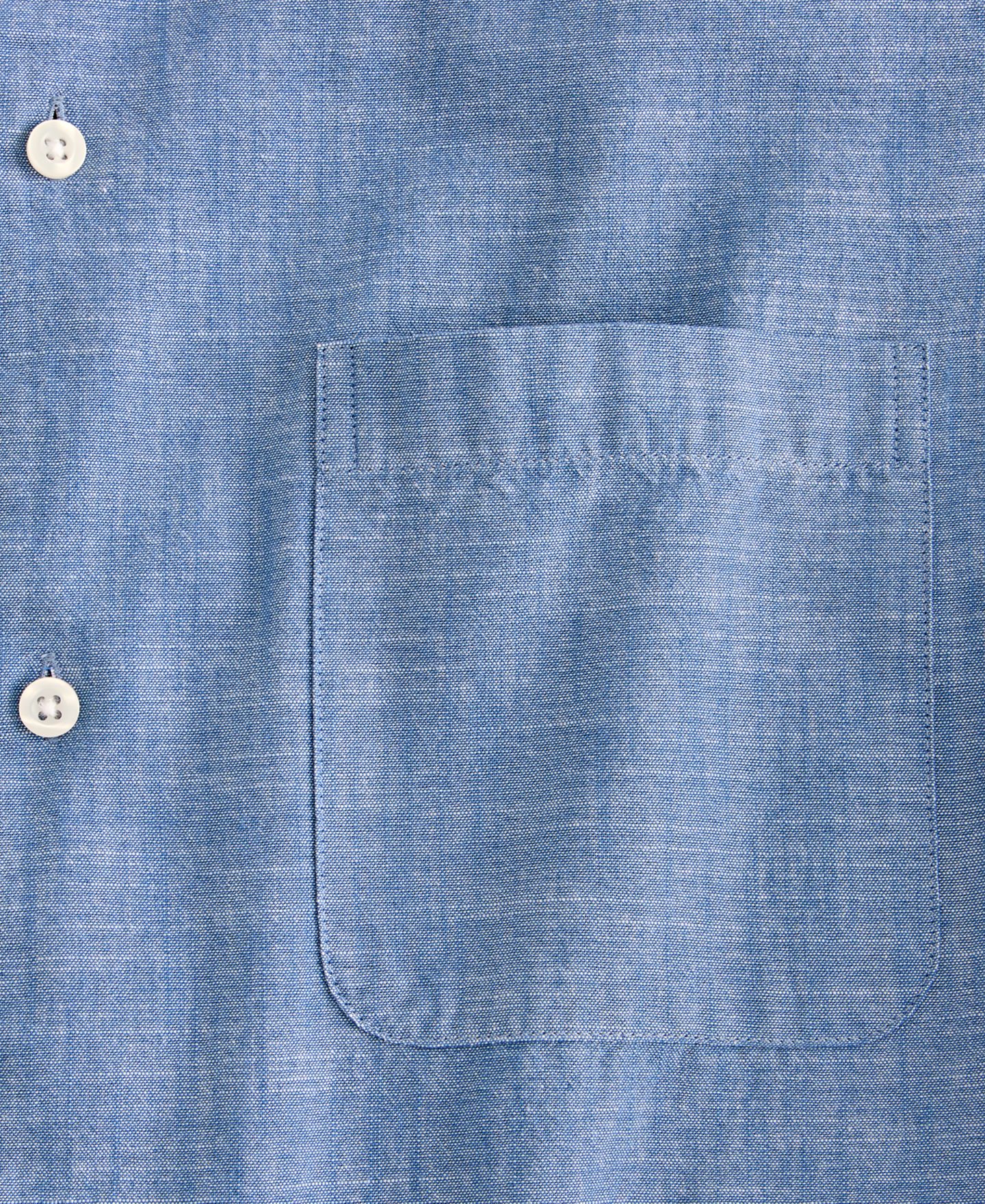 Мужская рубашка Club Room Cotton Chambray Short-Sleeve Camp, цвет: Шамбре синий — фото 5