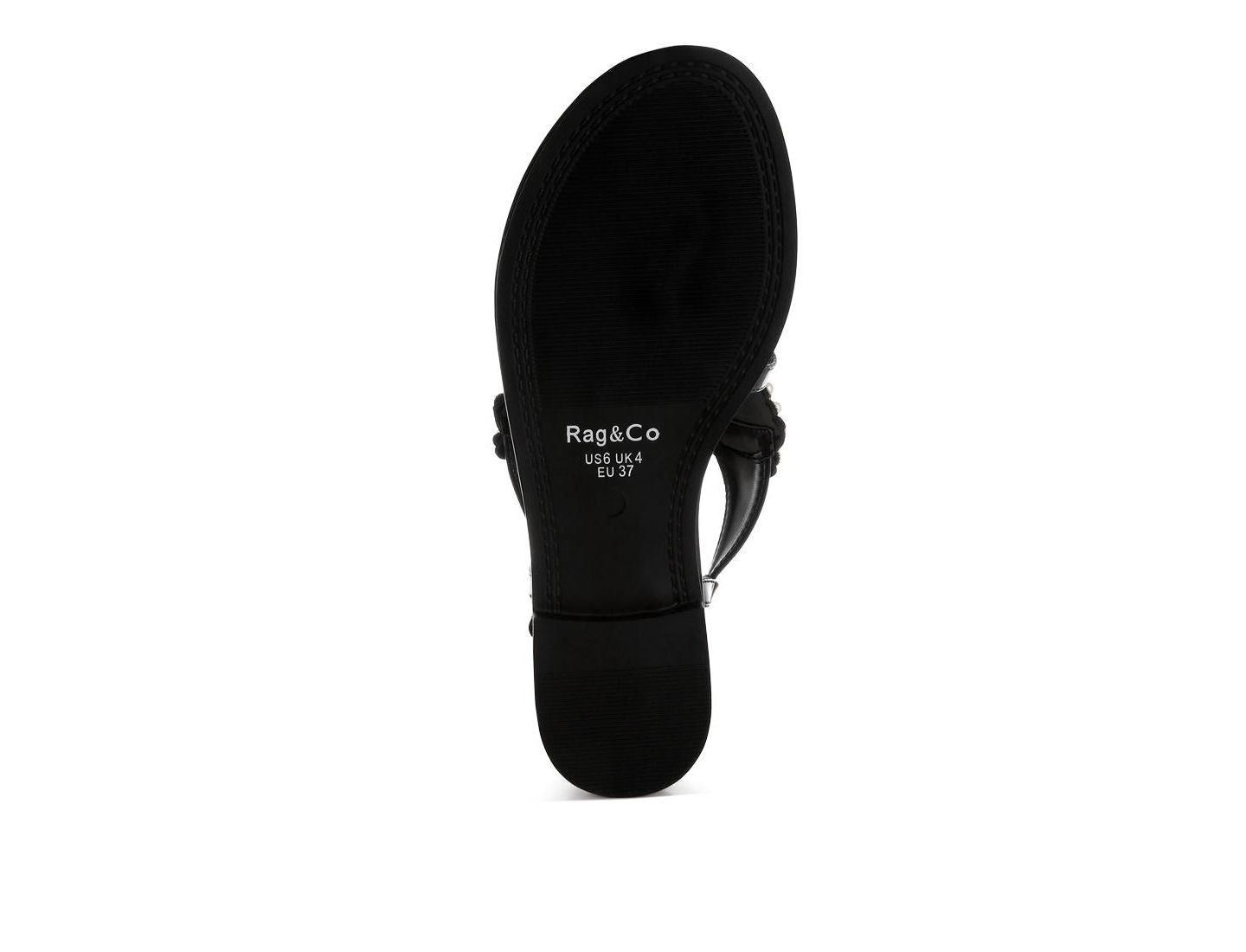 Женские балетки Rag & Co Zalata с жемчужными заклёпками, цвет: Чёрный лаковый — фото 8
