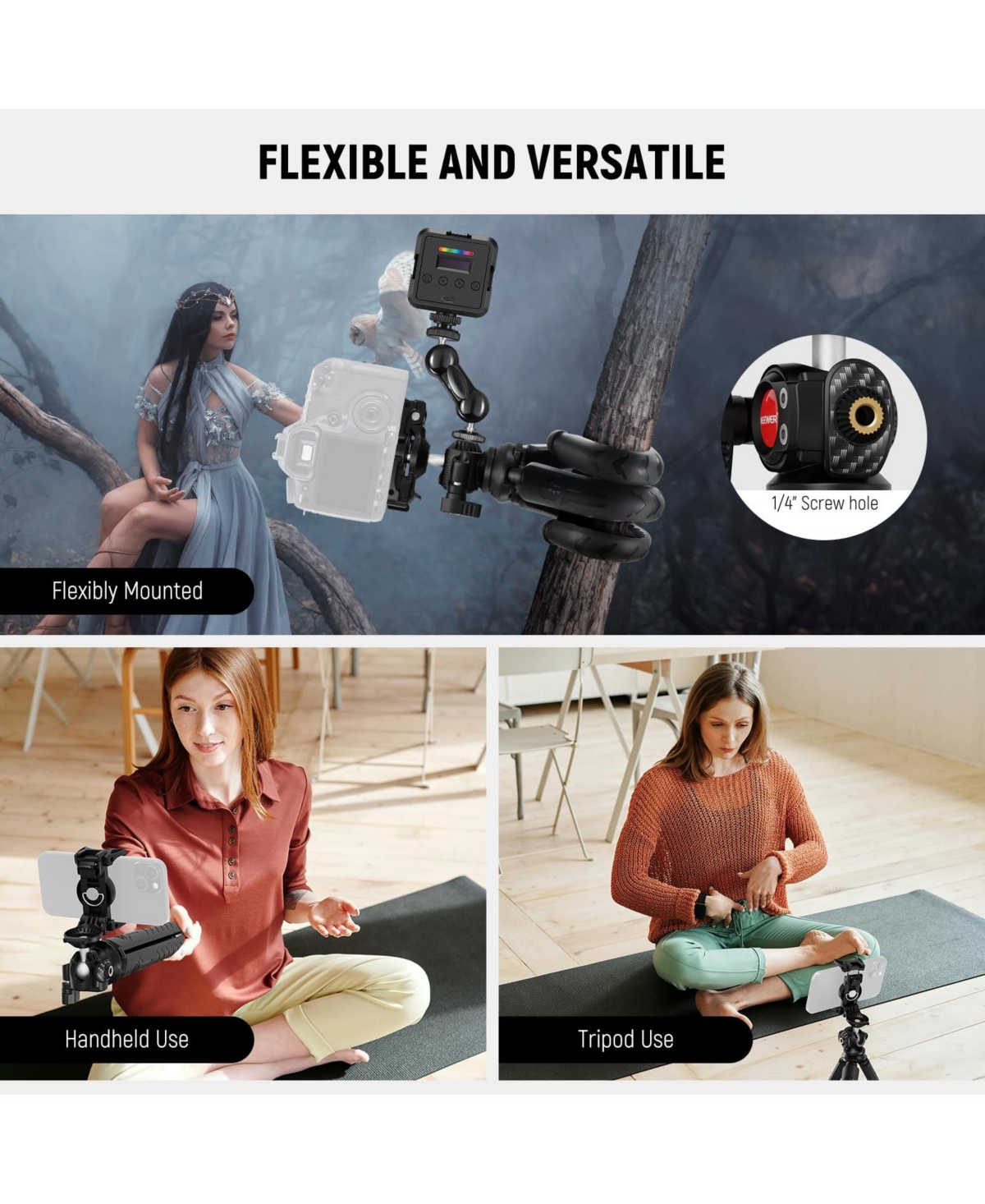 Neewer TP35 Camera Tripod for select GoPro, Dji and Insta360 action cameras