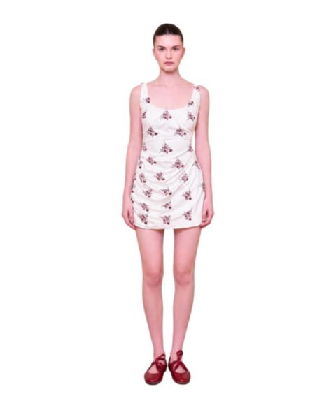 Женское платье PCFG The Broderie Anglaise Edit Asymmetric Embroidered Mini, цвет: Белый