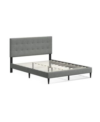 Upholstered Complete Bed Queen Stone