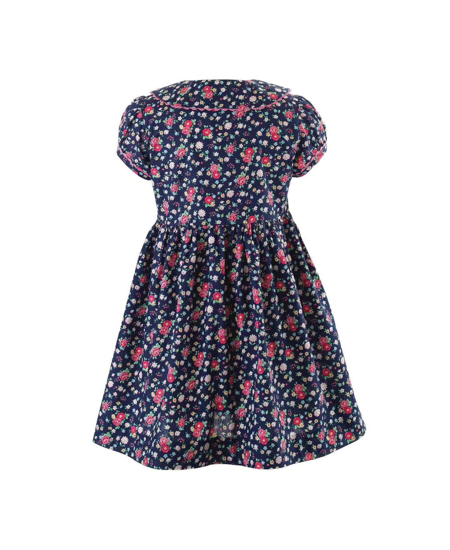Платье Rachel Riley Navy Floral Button-front Dress для девочек-малышей, цвет: Тёмно-синий — фото 2