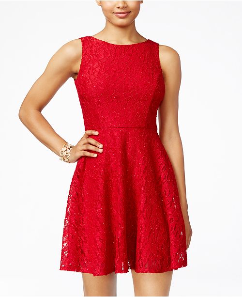 Speechless Juniors' Glittered Lace Dress, Created for Macy's Dresses