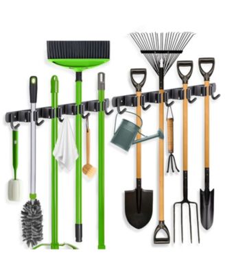 Broom Holder Wall Mount Mop Hanger Organizer Stainless Steel