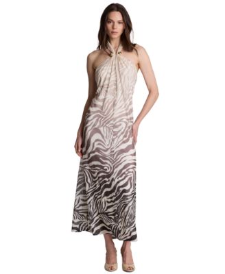 Women's Halter Neck Mesh Midi Dress
