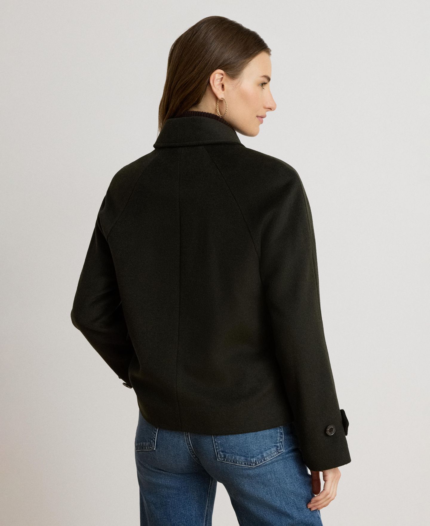 Женское пальто Lauren Ralph Lauren Short Double Breasted Wool, цвет: Тёмно-зелёный — фото 5