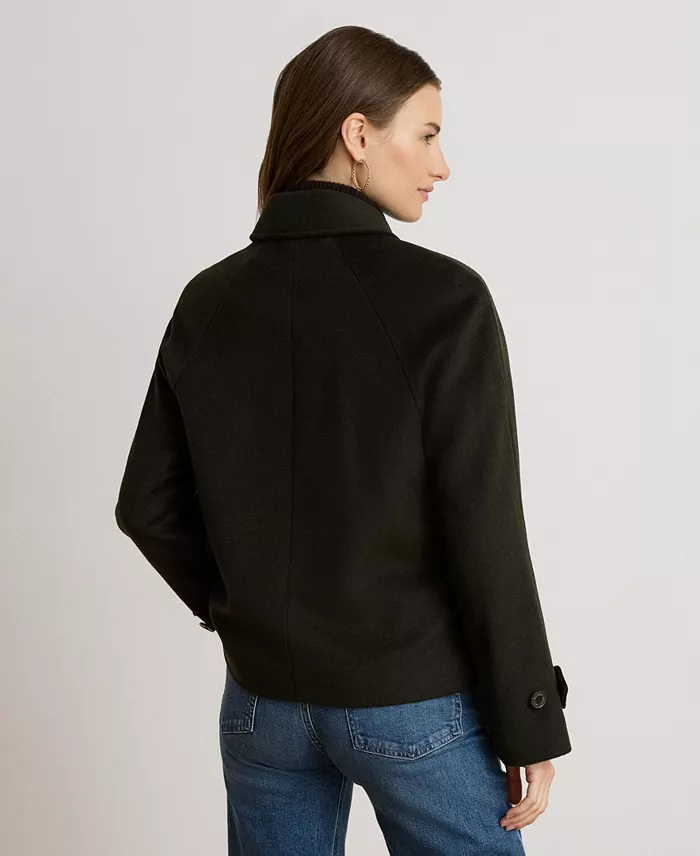 Women's Short Double Breasted Wool Coat - thumbnail 5