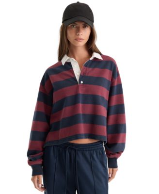 Women's Cropped Rugby Polo T-Shirt