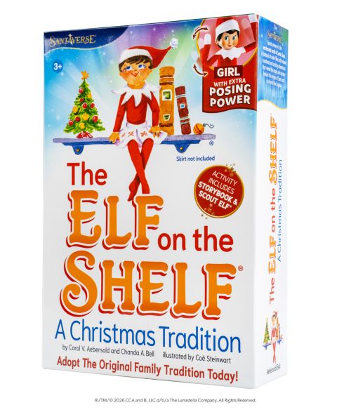 Детские фигурки Elf on the Shelf Girl Scout Elf 4-Piece Poseable Collectible Doll, Figure, Storybook and Keepsake Box, от 3 лет