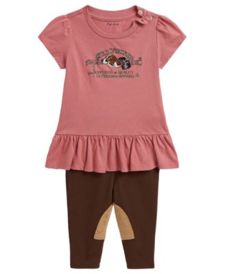 Baby Girls' Polo Sportsman Jersey T-Shirt and Leggings, 2-Piece Set