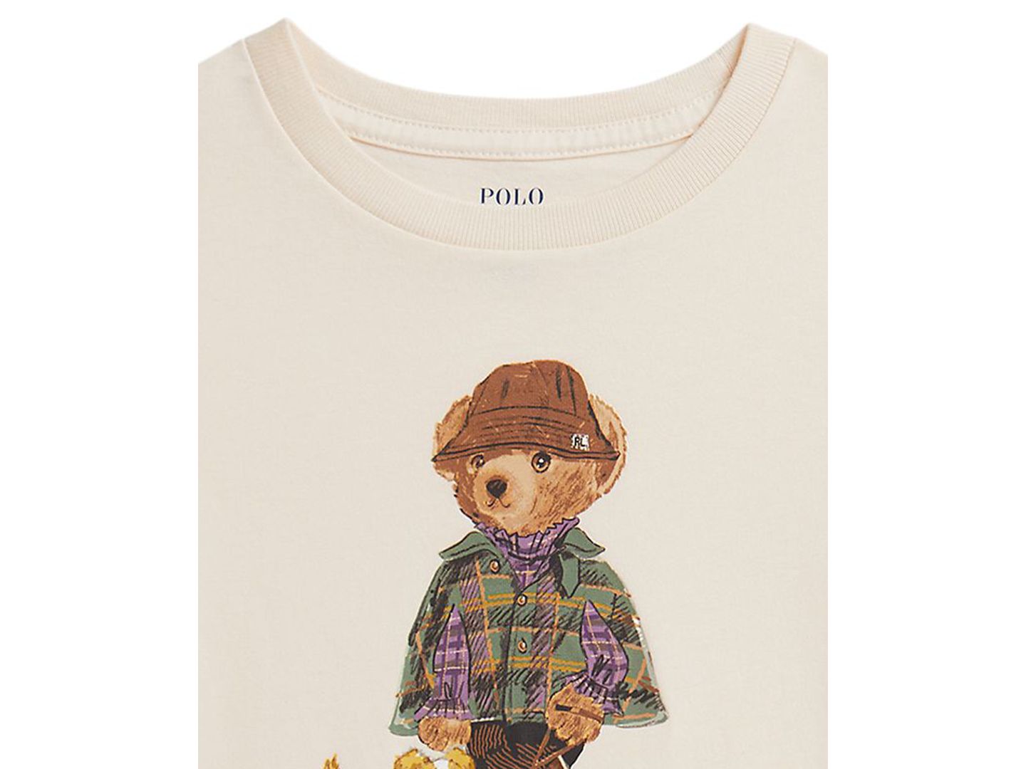 Футболка Polo Ralph Lauren Polo Bear Short-Sleeve T-Shirt для девочек, цвет: Кремовый — фото 3