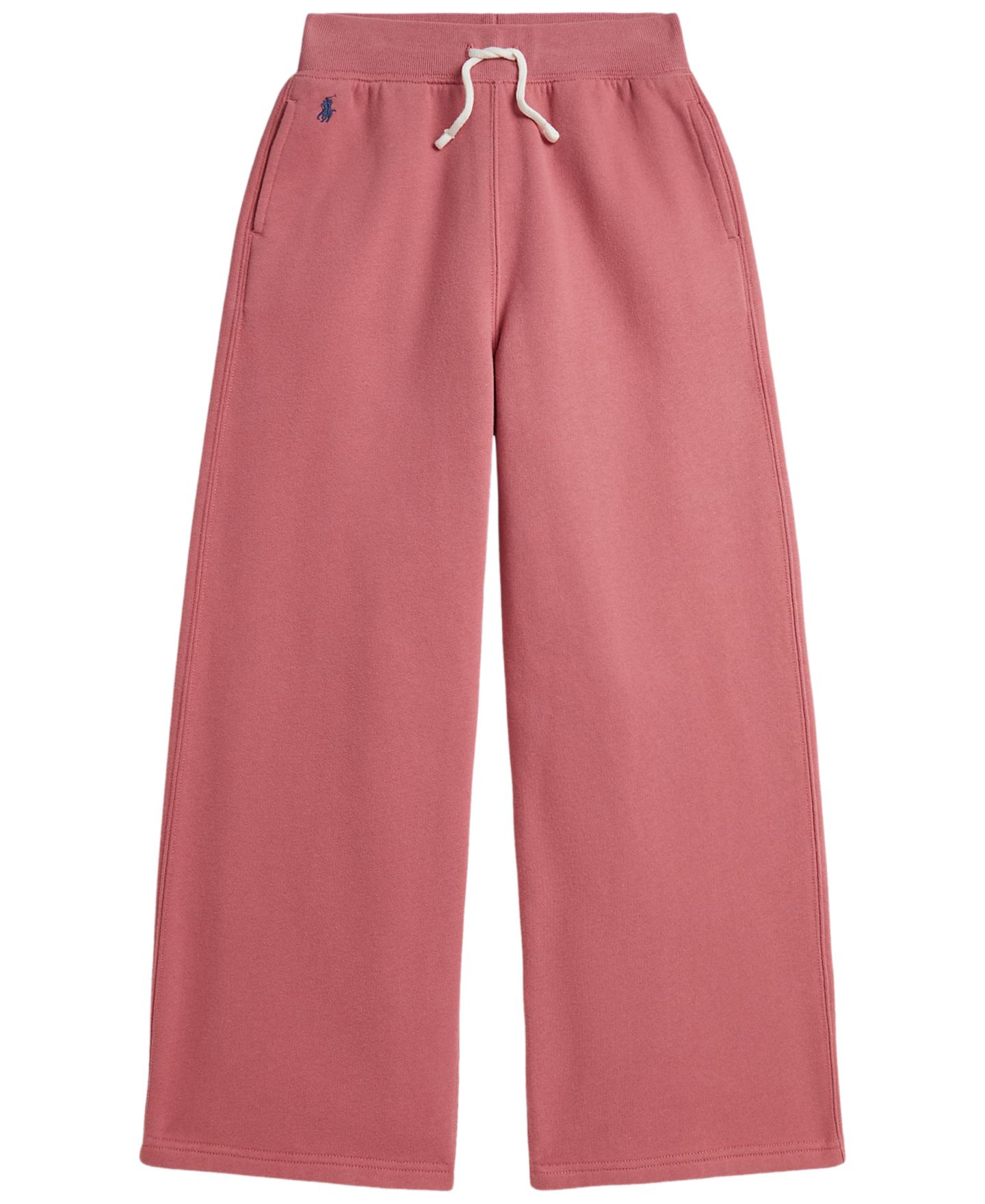 Брюки Polo Ralph Lauren Fleece Wide-Leg Sweatpants для девочек, цвет: Холщовый розовый — фото 1