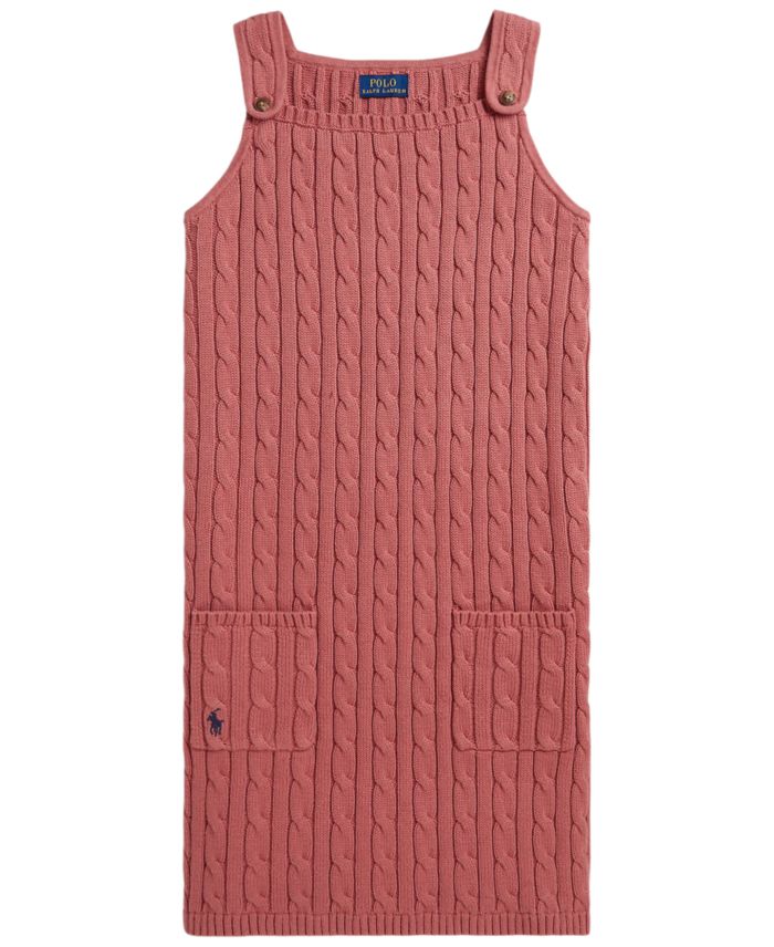 Polo Ralph Lauren Girls' 7-16 Cable-Knit Cotton Sleeveless Sweater Dress