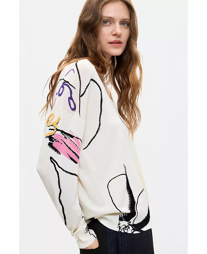 Women's Thin printed sweater - thumbnail 10