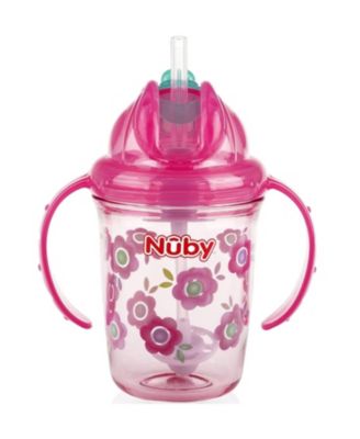 Tritan No Spill Flip N' Sip Twin Handle 360 Weighted Straw Cup