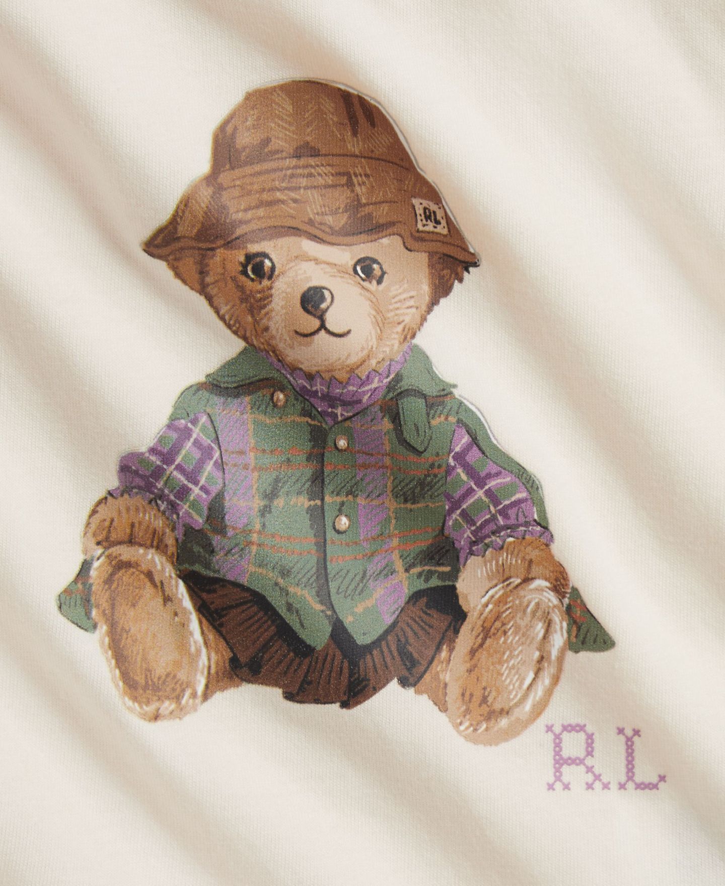 Детский комплект Polo Ralph Lauren Polo Bear для девочки: футболка с баской и леггинсы, цвет: Кремовый — фото 5