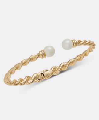Imitation Pearl Rope Chain Cuff Bracelet 