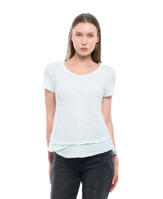 Woemn's Short Sleeve Mock Layer Tee