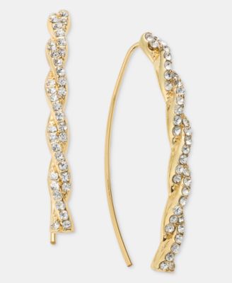 Pav&eacute; Twist Threader Earrings