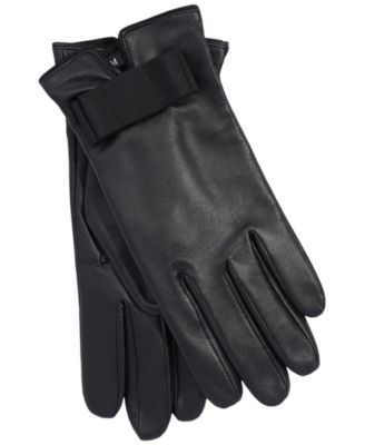 Tuxedo Bow Leather Gloves