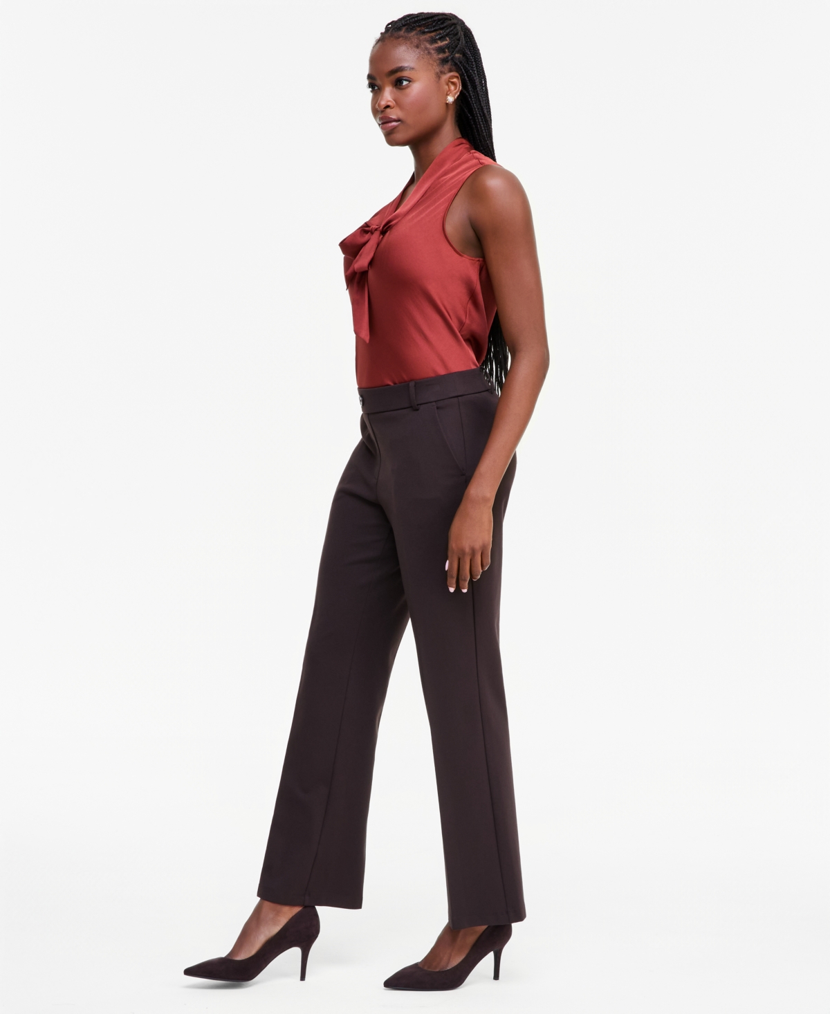Kasper Petite Modern Compression Slim-Leg Pants