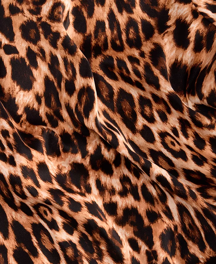 Women's Printed Satin Long Pajama Set - thumbnail 8
