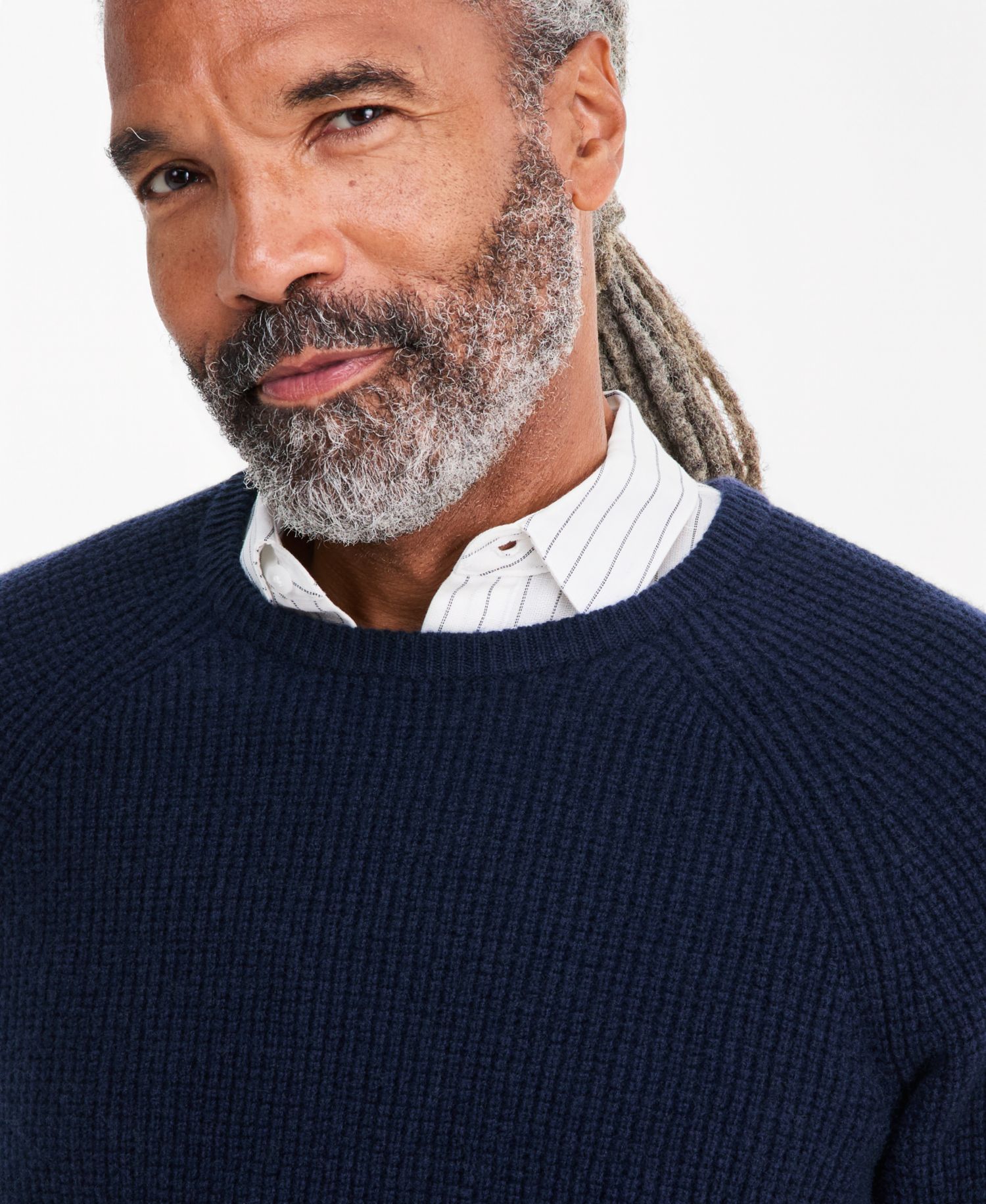 Men's Cashmere Wool Blend Long-Sleeve Waffle Wool Crewneck Sweater, Macy's Exclusive