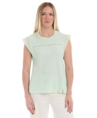Women's Eyelet Cap Sleeve Tee
