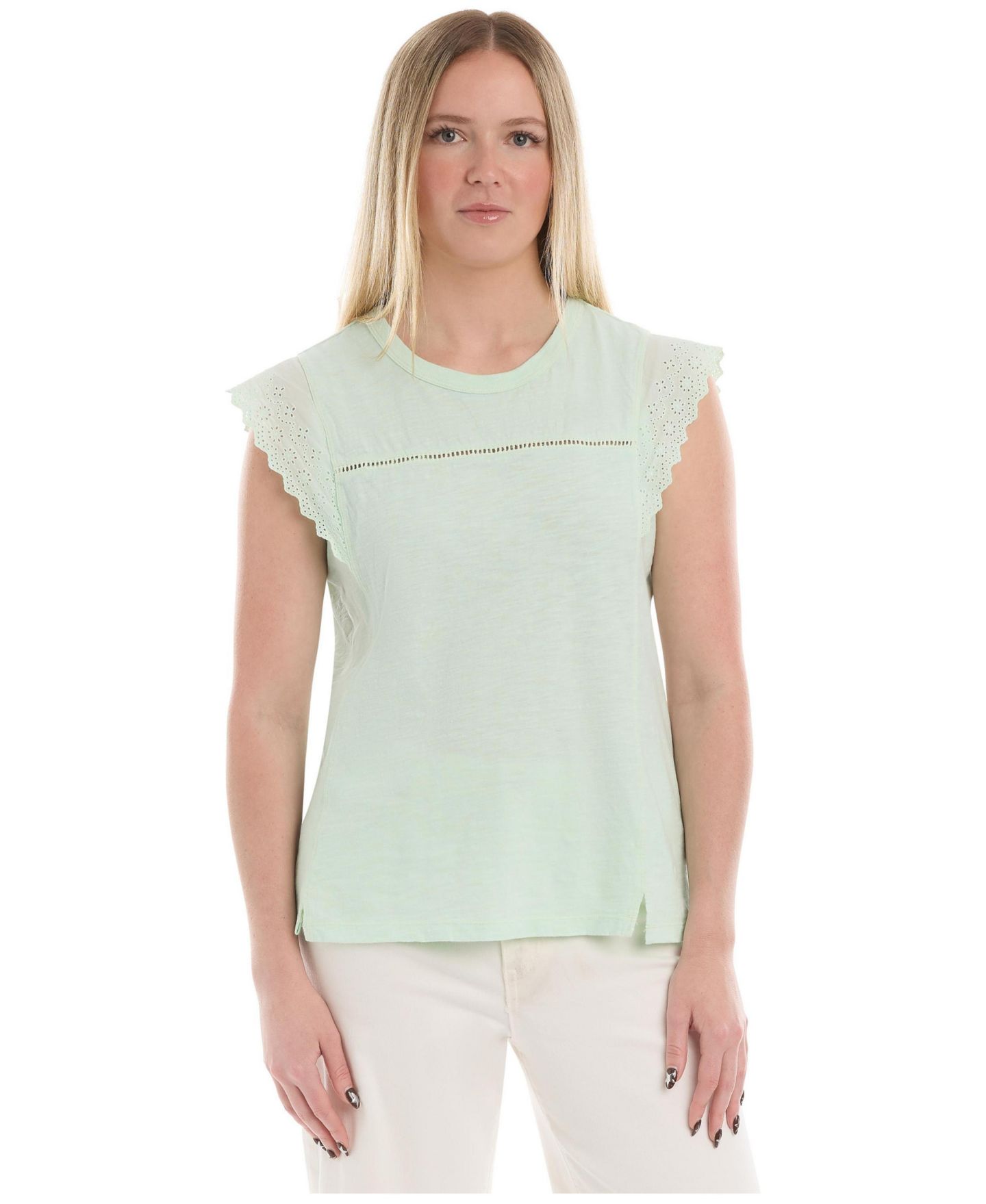 Женская футболка WILT Eyelet Cap Sleeve, цвет: Bay — фото 1