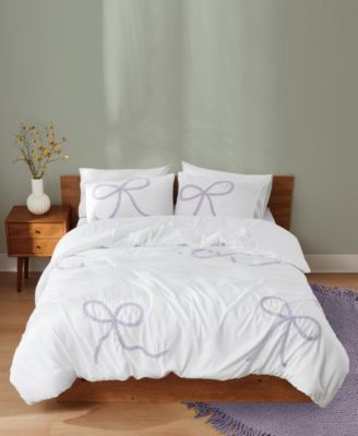 Textured Bow 3-Piece Comforter Set, King