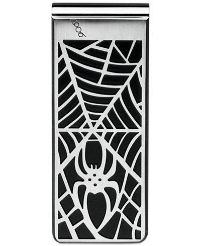 Montblanc Spider Men's Stainless Steel and Black Web Money Clip 114709