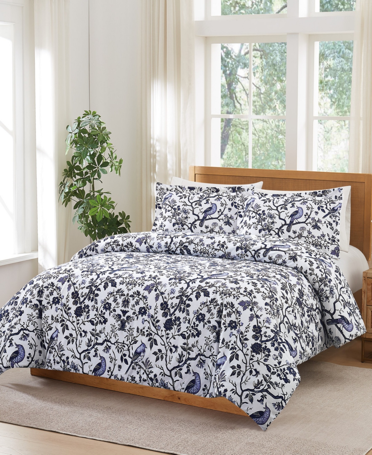 Brooklyn Loom Ava Floral 3-Piece Comforter Set, Full/Queen