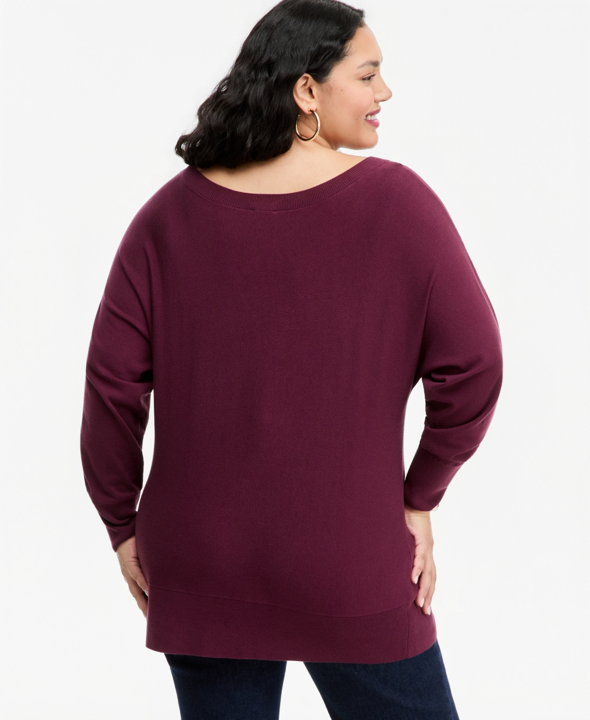 I.n.c. International Concepts Plus Boat Neck Raglan Sweater, Macy's Exclusive