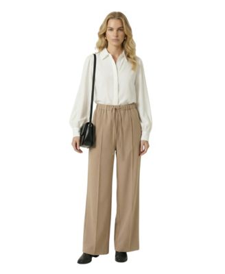 Women's Wide-Leg Drawstring-Waist Pants