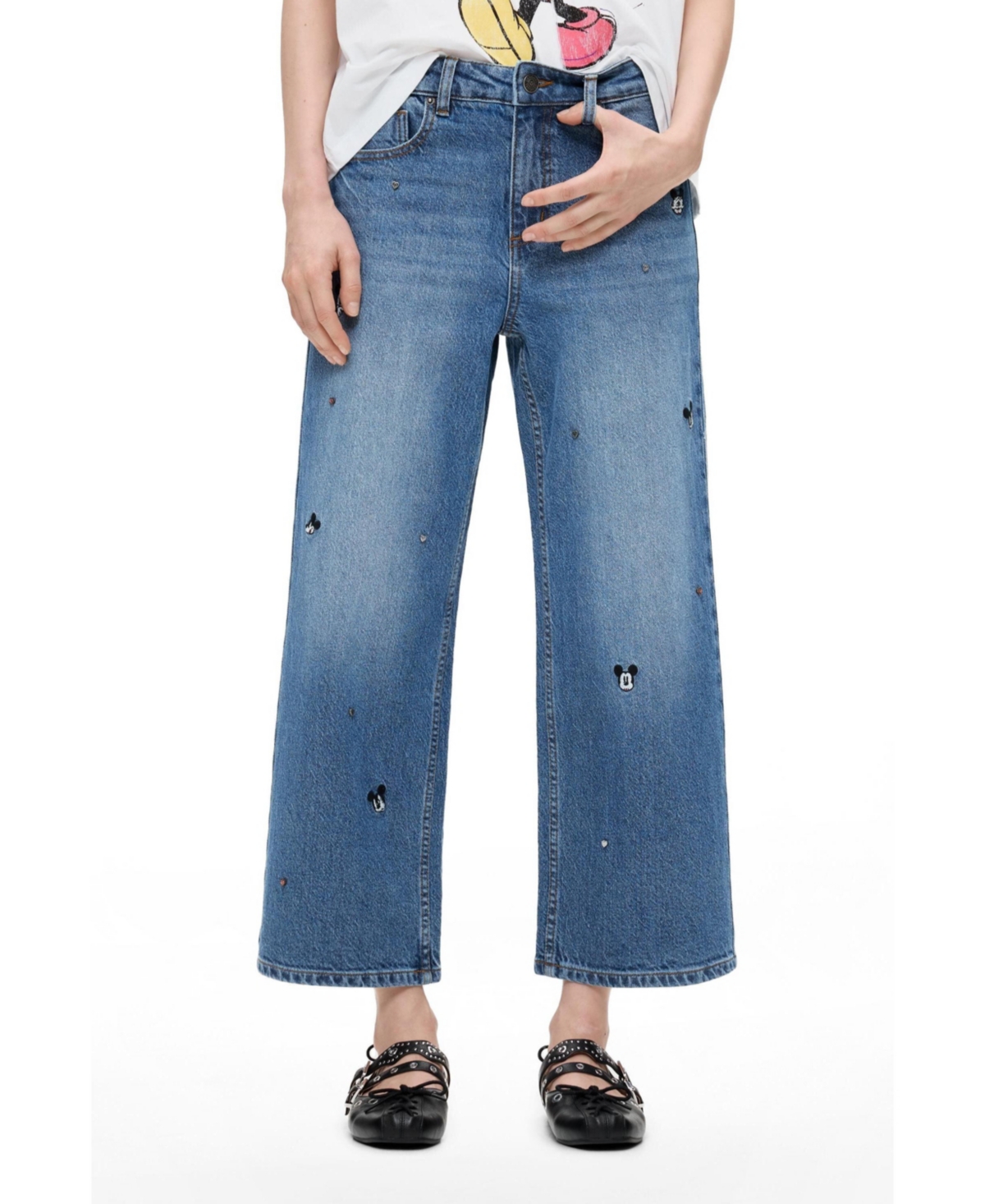 Desigual Women's Culotte Jeans Pants Disney